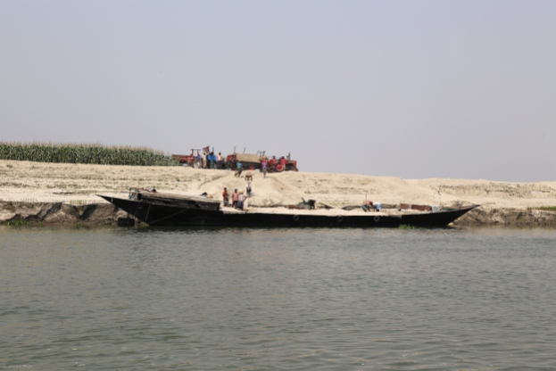 Transportation of sand down the Jamuna River