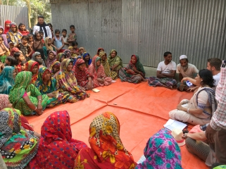 Community Meeting for Micro-Financing Scheme, (Sustainable Income Generating Programme), Char Jattrapur